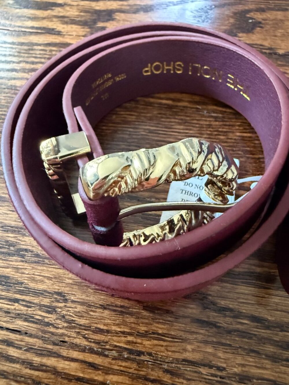 NWT Merlot Samantha Belt with gold buckle - The Noli Shop - Picture 7 of 9